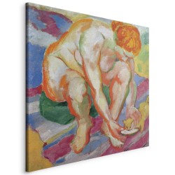 Leinwandbild - Nude with cat (Franz Marc)