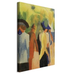 Leinwandbild - Spaziergänger unter Bäumen (Spaziergänger im Park) (August Macke)