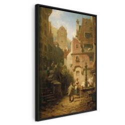 Leinwandbild - Well-Wisher Presenting Flowers (Carl Spitzweg)