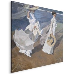 Leinwandbild - Strolling along the Seashore (Joaquín Sorolla y Bastida)