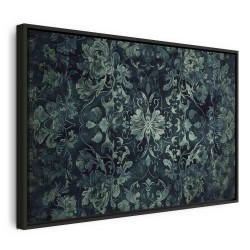 Leinwandbild - Oriental Pattern Carpet: Emerald Ornaments and Worn Patterns