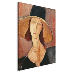 Leinwandbild - Portrait of Jeanne Hebuterne in a Large Hat