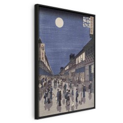 Leinwandbild - Night time view of Saruwaka Street from Meisho Edo Hyakkei (One Hundred Views of Edo) (Utagawa Hiroshige)