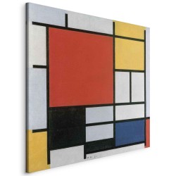 Leinwandbild - Composition with red, yellow blue and black (Piet Mondrian)