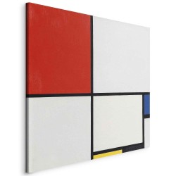 Leinwandbild - Composition No III, with red, blue, yellow and black (Piet Mondrian)