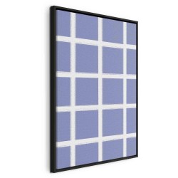 Leinwandbild - Lines and Symmetry - Expressive White Grid on a Blue Background