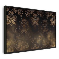 Leinwandbild - Baroque Ornaments in Patinated Gold and Browns: Retro Motif