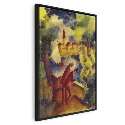 Leinwandbild - Männer auf der Straße am See (August Macke)