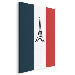 Leinwandbild - French Flag With Graphic Eiffel Tower