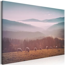 Leinwandbild - Sheep in Mountain Landscape (1-part) - Animals in Nature