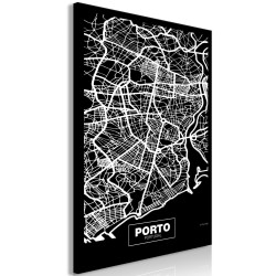 Leinwandbild - Negative Map: Porto (1 Part) Vertical