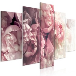 Leinwandbild - Vintage Peonies (5 Parts) Wide