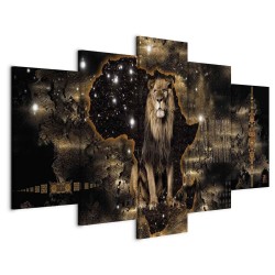 Leinwandbild - Golden Lion (5 Parts) Wide