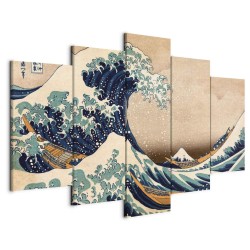 Leinwandbild - The Great Wave off Kanagawa (5 Parts) Wide