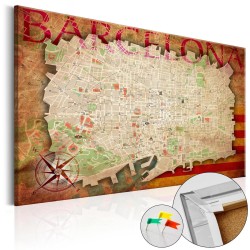 Korkbild - Map of Barcelona