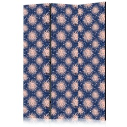 Paravent - Sunny Patterns - Repeating Sun Motif on a Navy Background