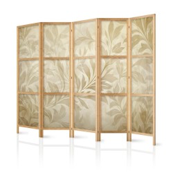 Japanischer Paravent - Botanical Motif with Leaves and Vines in Sandy Colors