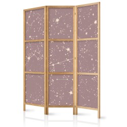 Japanischer Paravent - Night Sky - Artistic Constellations and Stars in Pastel Shades