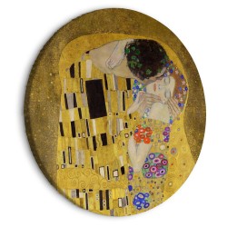 Rundes Bild - Kiss - Gustav Klimt - A Couple in Love in a Passionate Embrace