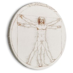 Rundes Bild - Vitruvian Man by Leonardo Da Vinci - A Drawing of the Proportions of a Man’s Body