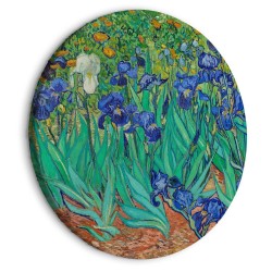 Rundes Bild - Irises by Vincent Van Gogh - Blue Flowers in the Meadow