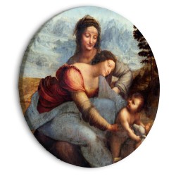 Rundes Bild - The Virgin and Child with Saint Anne (Leonardo da Vinci)