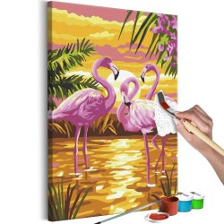 Malen nach Zahlen - Flamingo Family