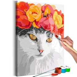 Malen nach Zahlen - Flowery Cat