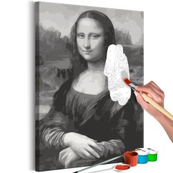 Malen nach Zahlen - Black and White Mona Lisa