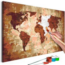 Malen nach Zahlen - World Map (Earth Colours)