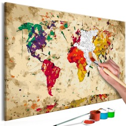 Malen nach Zahlen - World Map (Colour Splashes)